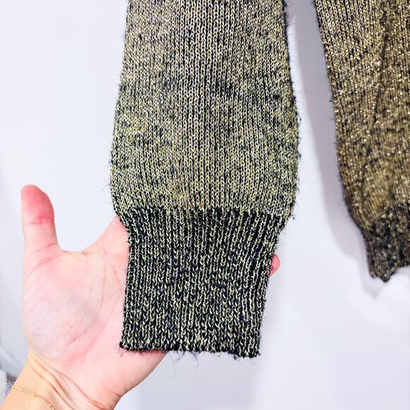 BAY CLUB – Vintage metallic knit sweater | Shimmery gold tone | Medium * - Picture 4 of 7